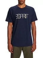 Koszulki męskie - ESPRIT Męski T-shirt 043EE2K304, 400/NAVY, XS, 400/granatowy, XS - miniaturka - grafika 1