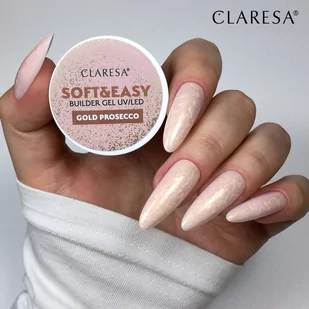 Claresa - Żel budujący SOFT&EASY builder gel gold prosecco 12g - Żele do paznokci - miniaturka - grafika 4