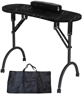 Składany stolik kosmetyczny do manicure mobilny czarny CB-8001-BLACK - Szafki biurowe - miniaturka - grafika 1
