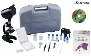 ZESTAW: Oryginalny Mikroskop OPTICON LAB-PRO + DVD + Książka + Akcesoria (98 elementów!!) i Walizka. - Mały naukowiec - miniaturka - grafika 1