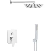 Zestawy prysznicowe - Invena Dokos zestaw prysznicowy podtynkowy z deszczownicą chrom BS-19-CK2 - miniaturka - grafika 1