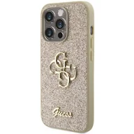 Etui i futerały do telefonów - Etui Guess Glitter Script Big 4G na iPhone 15 Pro - złote - miniaturka - grafika 1