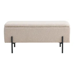 Beżowa ławka z materiału bouclé Watford – House Nordic - Ławki do przedpokoju - miniaturka - grafika 1