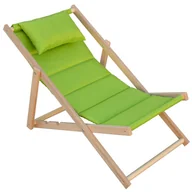 Leżaki ogrodowe - Leżak drewniany Classic Soft ROYOKAMP, 115x58x4 cm, limonka - miniaturka - grafika 1