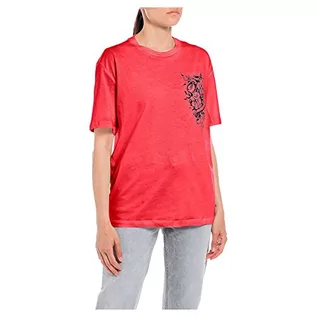 Koszulki i topy damskie - Replay Damska koszulka W3623E, 353 RED, M, 353 czerwony, M - grafika 1