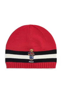 Czapki dla dzieci - Polo Ralph Lauren czapka bawełniana dziecięca kolor czerwony - grafika 1