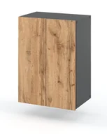 Szafki łazienkowe - Szafka Łazienkowa Wisząca 40cm HUGO Szara Mat Dąb Wotan - miniaturka - grafika 1