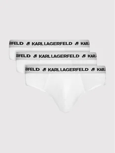 KARL LAGERFELD Komplet 3 par slipów Logo 211M2103 Biały - Majtki męskie - miniaturka - grafika 1