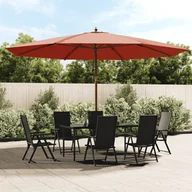 Parasole ogrodowe - vidaXL Parasol ogrodowy na drewnianym słupku, terakotowy, 400x273 cm - miniaturka - grafika 1