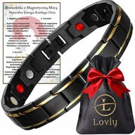 Bransolety męskie - Czarna Zdrowotna Bransoletka MĘSKA MAGNETYCZNA ORYGINAŁ NA DZIEŃ CHŁOPAKA - miniaturka - grafika 1