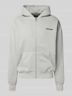 Bluza rozpinana o kroju oversized z kapturem i wyhaftowanym logo - Bluzy męskie - miniaturka - grafika 1