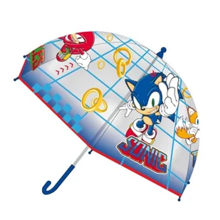 Sonic Bubble Parasol - Ręczne otwieranie - Kolor niebieski - Nadruk z Sonic i przyjaciółmi - Wykonany w 100% z POE o strukturze z włókna szklanego - Oryginalny produkt zaprojektowany w Hiszpanii, - Parasole - miniaturka - grafika 1