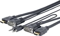 Adaptery i przejściówki - Vivolink PROVGAHDMIFLY5 adapter kablowy 4 m VGA (D-Sub) + 3.5mm HDMI Typu A (Standard) Czarny - miniaturka - grafika 1