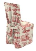 Pokrowce na meble - Dekoria Sukienka na krzesło tło ecru czerwone postacie 45x94 cm Avinon 580-132-15 - miniaturka - grafika 1