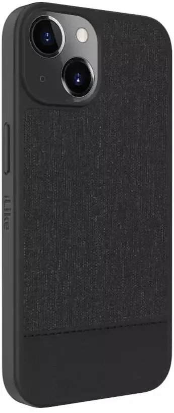 iLike Tylny pokrowiec Apple iPhone 14 Plastic Leather Back Cover Black ILIAP14LWBL