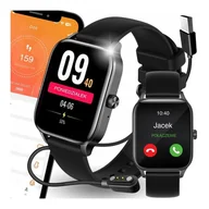 Smartwatch - TEMU Nowoczesny Inteligentny Zegarek w Kolorze Czarnym Męski Damski – Stylowy, Sportowy, z Polskim Menu i Możliwością Rozmów - miniaturka - grafika 1