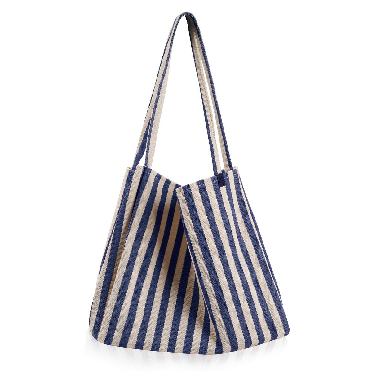 Betlewski GRANATOWA Torebka shopper plażowa w paski ISOLA