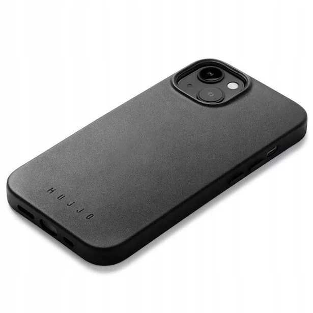 Mujjo Full Leather Case etui skórzane do iPhone 14 kompatybilne z MagSafe (czarne)