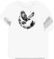 Koszulki i topy damskie - Koszulka damska biała z motywem szarego sokoła nurkującego XXL - miniaturka - grafika 1