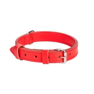 Smycze dla psów - Dingo naszyjnik skórzany, z podwójnym zszywaniem, z podszewką ze skóry, chromowane, 25 mm x 65 cm, naturalny, standardowe - miniaturka - grafika 1