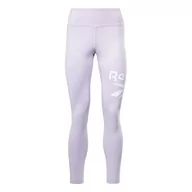 Legginsy - Reebok Legginsy damskie z logo tożsamości, Fioletowa Oasis, M (Krótki) - miniaturka - grafika 1