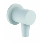 Akcesoria do armatury i ceramiki - KLUDI 2054353-15 NOVA FONTE Puristic przyłącze kątowe do węża natryskowego z zabezpieczeniem, biały mat - miniaturka - grafika 1