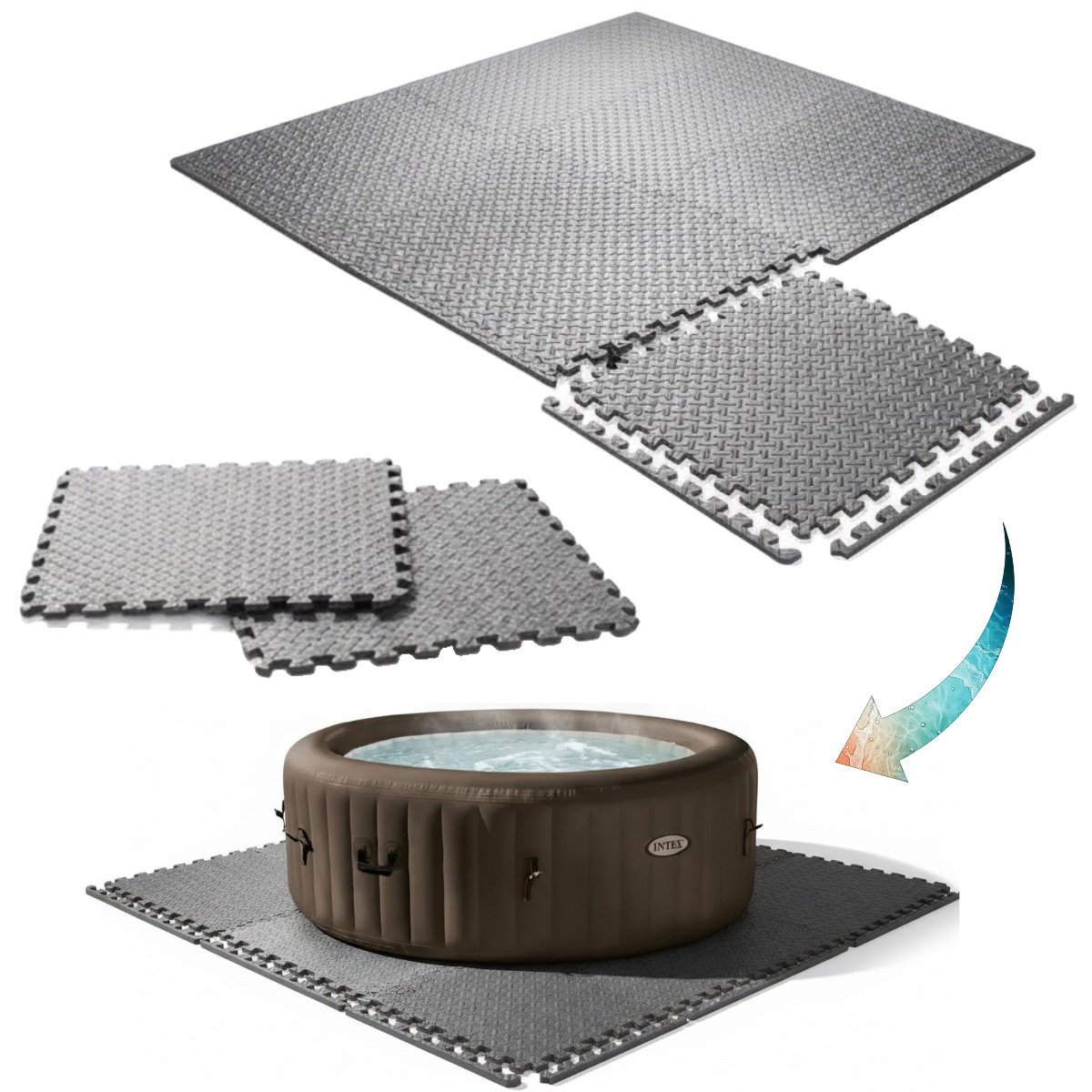 MATA PIANKOWA OCHRONNA IZOLACYJNA POD INTEX PURE SPA JET MASSAGE 196cm