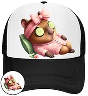 Czapki damskie - Czapka Z Daszkiem Kapibara Czarna Dla Dzieci Bejsbolówka Siatka Prezent - miniaturka - grafika 1