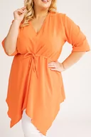 Bluzki damskie - Pomarańczowa Tunika asymetryczna CLARIN - Tono - miniaturka - grafika 1