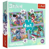 Puzzle - Puzzle 4w1 Szalony dzień Lilo i Stitch (34633). od 4 lat - miniaturka - grafika 1