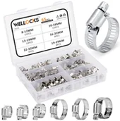 Pozostałe akcesoria sieciowe - Zestaw 65 szt. metalowych opasek ślimakowych zaciskowych nierdzewnych - miniaturka - grafika 1