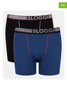 Sloggi Bokserki (2 pary) w kolorze niebiesko-czarnym - Majtki męskie - miniaturka - grafika 1