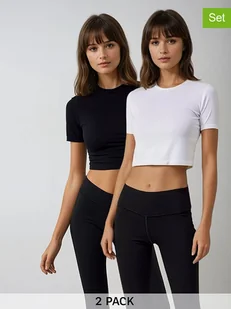 Weekday Koszulki (2 szt.) w kolorze czarnym i białym - Koszulki i topy damskie - miniaturka - grafika 1