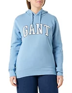 Bluzy męskie - GANT Męska bluza z kapturem MD Sweat Hoodie bluza z kapturem, Gentle Blue, standardowa, Gentle Blue, L - miniaturka - grafika 1