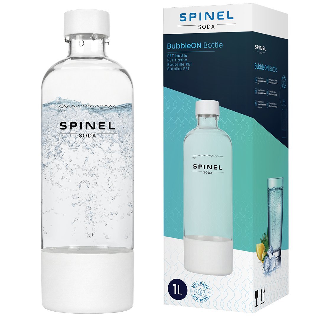 BUTELKA SPINEL SODA DO SATURATORA BubbleON 1L DO WODY BPA FREE BIAŁA