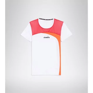Koszulki sportowe damskie - Koszulka do tenisa z krótkim rekawem damska Diadora L. SS T-SHIRT optical white - grafika 1