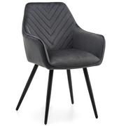 Krzesła - krzesło VASTO tapicerowane pikowane welurowe szare - miniaturka - grafika 1