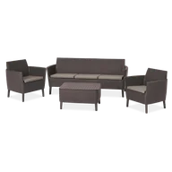Meble ogrodowe - Zestaw mebli ogrodowych 4 elementy Keter Salemo, brązowo-szarobeżowy - miniaturka - grafika 1