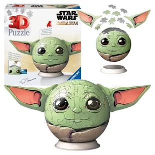 Ravensburger Puzzle 3D Star Wars Mandalorian Gwiezdne Wojny Kula Model Przestrzenny Baby Yoda Grogu 77 El. 6+ - Puzzle - miniaturka - grafika 1