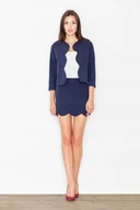 Komplety bielizny - Damski WYGODNY KOMPLET Krótki żakiet i prosta spódnica mini niebieski XL - miniaturka - grafika 1