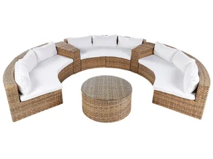 Zestaw ogrodowy z technorattanu 9-osobowy jasnobrązowy SEVERO Lumarko! - Meble ogrodowe Zestaw ogrodowy z technorattanu 9-osobowy jasnobrązowy SEVERO Lumarko! - Meble ogrodowe - miniaturka - grafika 4