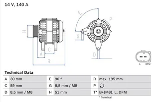 Alternator Bosch 0 986 082 230 - Alternatory - miniaturka - grafika 1