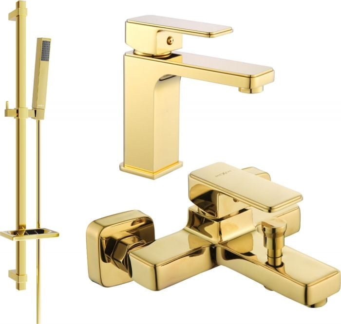 Mexen Cetus DQ77 zestaw wannowy, złoty - 744303DQ77-50