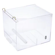 Klatki i wyposażenie dla ptaków - TIAKI akrylowy karmnik dla ptaków No-Mess - Rozmiar L (dł. x szer. x wys.): 20 x 25 x 20 cm - miniaturka - grafika 1