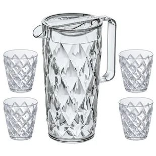 Koziol Dzbanek Crystal w zestawie z 4 szklankami 4007535 - Dzbanki i imbryki - miniaturka - grafika 1