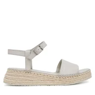 Espadryle damskie - Espadryle Calvin Klein Wedge Rope Sandal Lth HW0HW02546 Biały - miniaturka - grafika 1