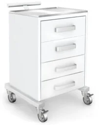 B-07ST mobilny asystor zabiegowy z 4 szufladami i blatem instrumentalnym - Urządzenia medyczne B-07ST mobilny asystor zabiegowy z 4 szufladami i blatem instrumentalnym - Urządzenia medyczne - miniaturka - grafika 1