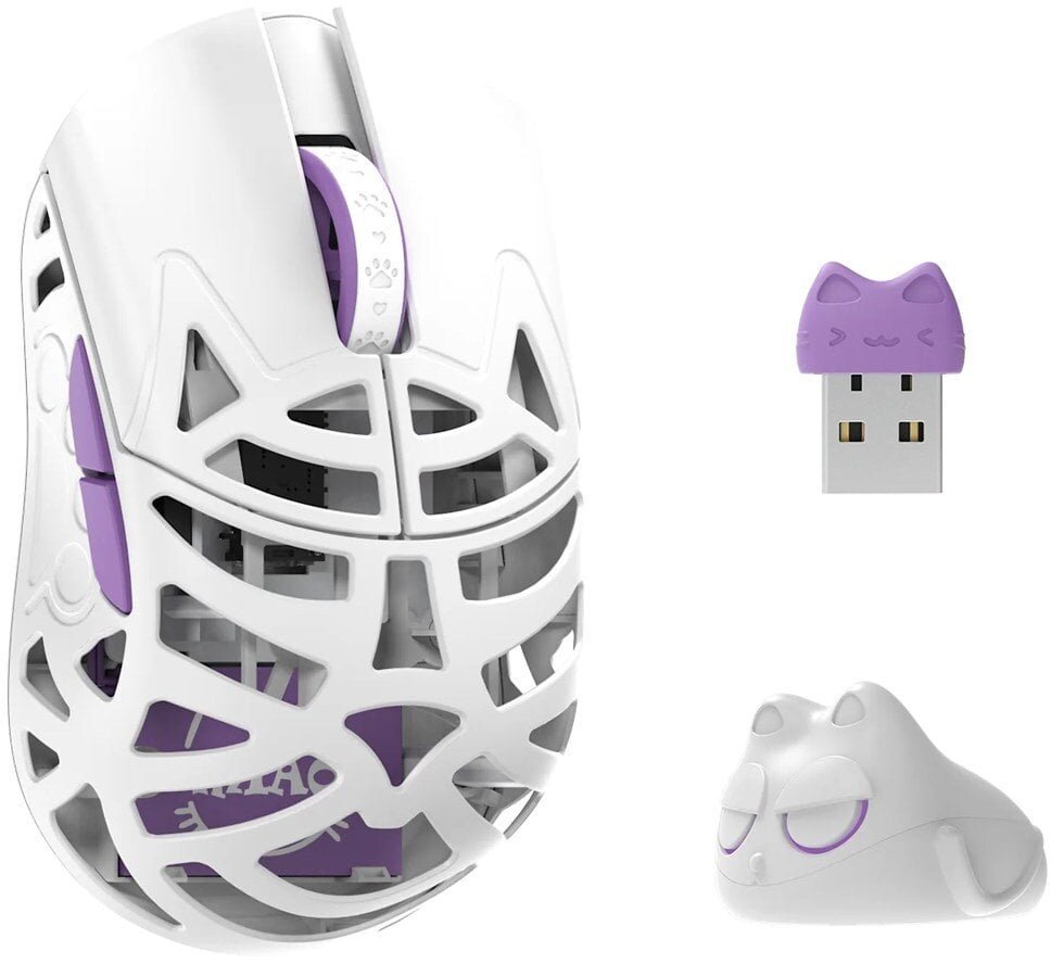 WLMouse Beast Miao Gaming mysz, Omron Optical Switches - biały MIAO-WHITE-O