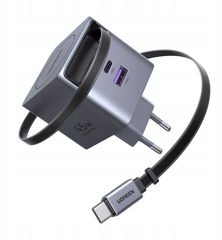 Ładowarka Ugreen 45W GaN Fast Charger with Retract