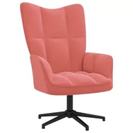 Fotele - vidaXL Fotel różowy obity aksamitem 328055 - miniaturka - grafika 1